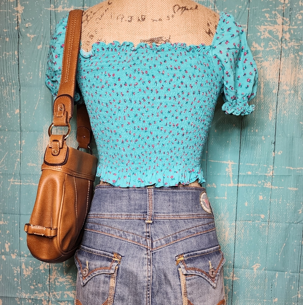 Y2k Cottagecore "Guess" Smocked Crop Top. - Picture 4 of 11